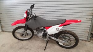 Honda CRF250F all-in-one padded seat and tank cover canvas mustering